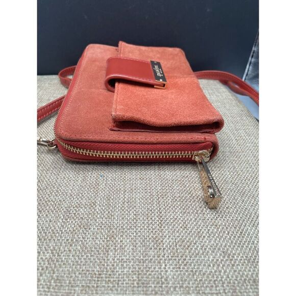 Spartina 449 Suede Crossbody or Clutch Wallet  Rust Color - Picture 8 of 16